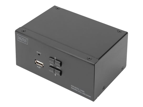 DIGITUS DS-12862 - Omkopplare för tangentbord/video/mus/ljud/USB - 2 x KVM port(s) - 1 lokal användare - skrivbordsmodell