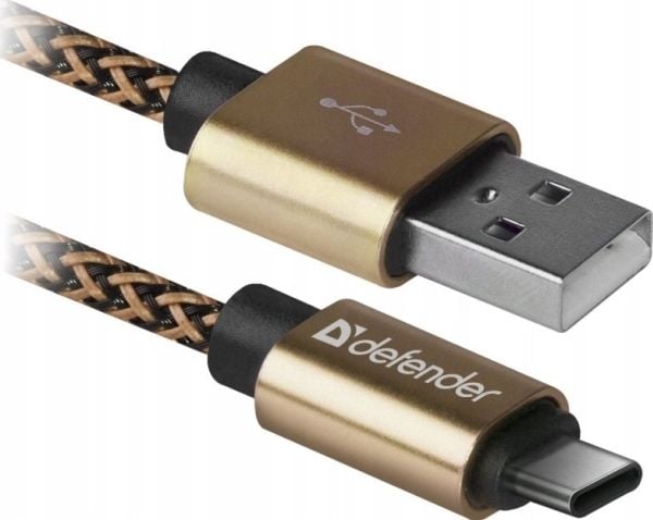 USB Defender USB-A - USB-C-kabel 1 m gull (87812)
