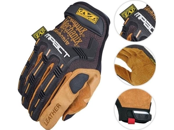 Mechanix Wear käsineetMechanix Durahide™ M-Pact® XL-koko. Tarrakiinnitys, TrekDry®, nahka, kämmen, rystyset, sormet, D30®-tärinäsuojaus