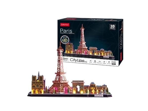 CubicFun Paris LED, 115 stykker, Bygninger, 10 år
