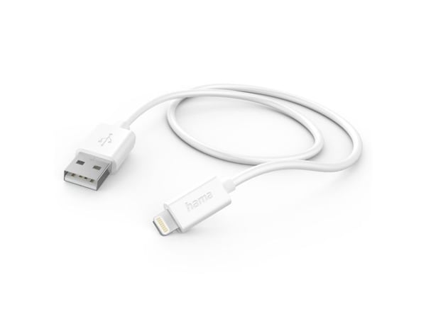 Hama Basic Line Charging/Data Cable - Lightning-kabel - Lightning hann til USB hann - 1 m - hvit