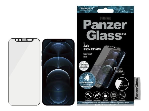 PanzerGlass CamSlider - Fashion Edition - skjermbeskyttelse for mobiltelefon - pyntet med krystaller fra Swarovski - glass - rammefarge svart - for...