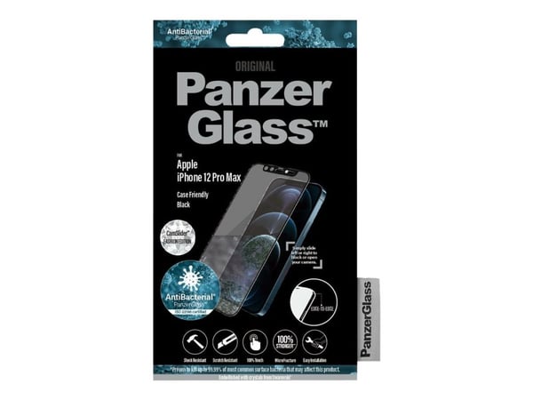 PanzerGlass CamSlider - Fashion Edition - skjermbeskyttelse for mobiltelefon - pyntet med krystaller fra Swarovski - glass - rammefarge svart - for...