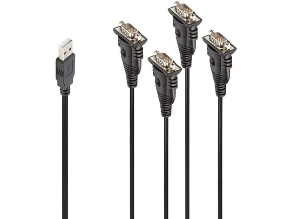 Lindy 42675, Musta, 0,94 m, USB A-tyyppi, DB-9, Uros, Uros