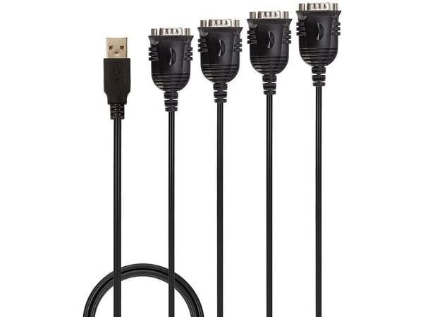 Lindy 42675, Musta, 0,94 m, USB A-tyyppi, DB-9, Uros, Uros