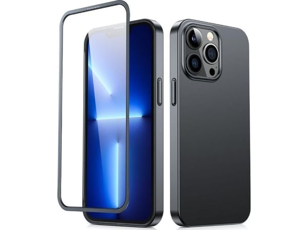 Joyroom 360 forside- og bakdeksel iPhone 13 Pro + herdet glass skjermbeskytter svart (JR-BP935 black)