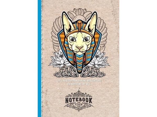 Tuore koristeellinen muistikirja 143x210/64K tarkista Cat Pharao