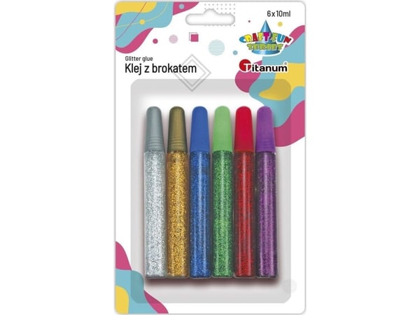 Titanum Glitter Lim 6 farger x 10ml Titanum Craft-Fun Series