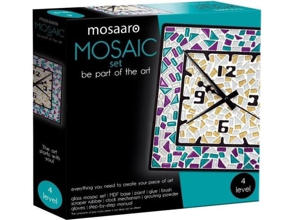 Roter Kafer kreativt sett mosaikk - Kvadratklokke
