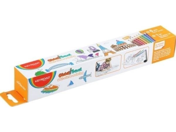 Keyroad KEYROAD Global Travel veggklistremerke, for fargelegging, 206x30cm + 8 fargestifter, blanding av farger