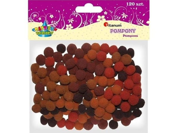 Titan Polyester pomponger 10mm 120stk brun CRAFT-FUN