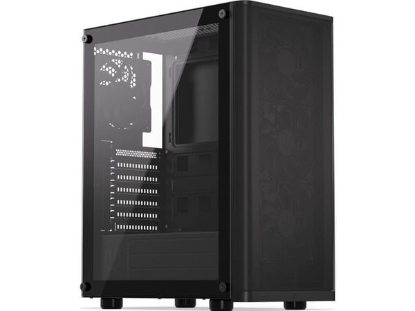 Endorfy Ventum 200 Air - Mid tower - ATX - sidepanel med vindu (herdet glass) - ingen strømforsyning (ATX) - svart - USB/lyd
