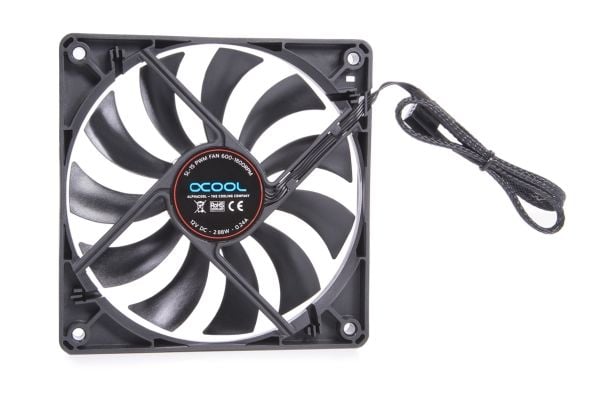 Alphacool 24833, Vifte, 12 cm, 600 RPM, 1800 RPM, Sort