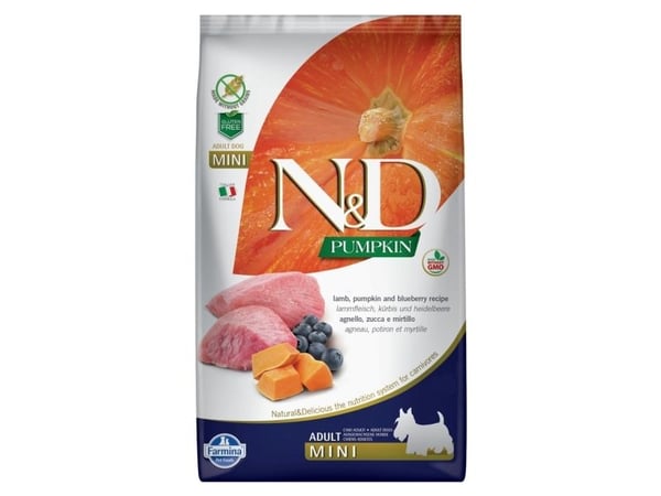 Farmina Pet Food N&D Pumpkin, Voksen, Mini (5 - 10kg), Blåbær, Lam, Gresskar, 7 kg
