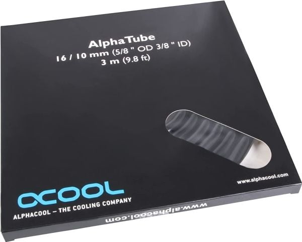 Alphacool 17529, Svart, Rør, Polyvinylklorid (PVC), 80 °C, 1,6 cm, 3 m