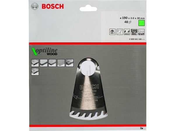 Bosch OPTILINE PYÖREÄ RENGAS Ø190X2,0X30MM 48T