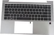 HP - Erstatningstastatur for bærbar PC - med pekepinne, ClickPad - bakbelysning - Internasjonal engelsk / kanadisk fransk - med toppdeksel - for El...