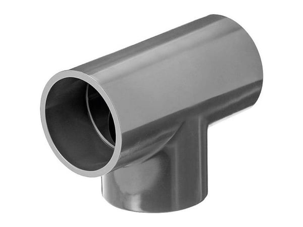 Fiap 2455, Polyvinylklorid (PVC), T-stykke til avløpsrør, Grå, 90°, 840 g