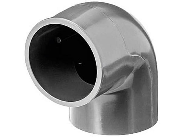 Fiap 2439, Polyvinylklorid (PVC), Buet festestykke til avløpsrør, Grå, 90°, 28 g