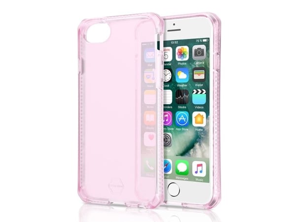 ITSKINS Spectrum Frost Antimicrobial - Baksidedeksel for mobiltelefon - Impacthane - frostrosa - 4.7" - for Apple iPhone 6, 6s, 7, 8