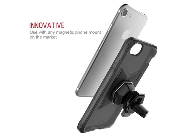 ITSKINS MAGNETA cover til iPhone 8 Plus / 7 Plus / 6s Plus / 6 Plus® + mobilholder til bilen. Sort