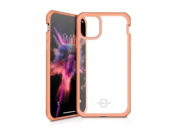 ITSKINS HYBRID SOLID cover til iPhone 11 Pro / XS / X®. Koral og gennemsigtig