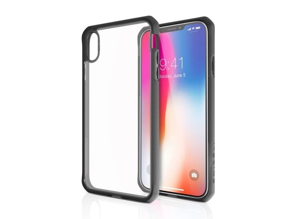 ITSKINS HybridFrost, Suojus, Apple, iPhone Xs Max, 16,5 cm (6.5"), Musta, Läpinäkyvä