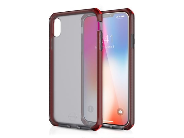 ITSKINS Supreme // Frost - Baksidedeksel for mobiltelefon - termoplast-polyuretan (TPU) - svart, rød - 6.5" - for Apple iPhone XS Max