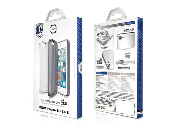 ITSKINS NANO // DUO Zero Gel 2 in 1 - Baksidedeksel for mobiltelefon - termoplast-polyuretan (TPU), Impacthane - svart, gjennomsiktig (en pakke 2) ...