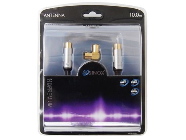 Sinox HD Premium - Antennekabel - 5 m - skjermet - 90°-dreiekontakt
