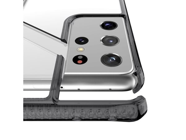 ITSKINS HYBRID CLEAR cover til Samsung Galaxy S21 Ultra 4G / 5G®. Sort og gennemsigtig