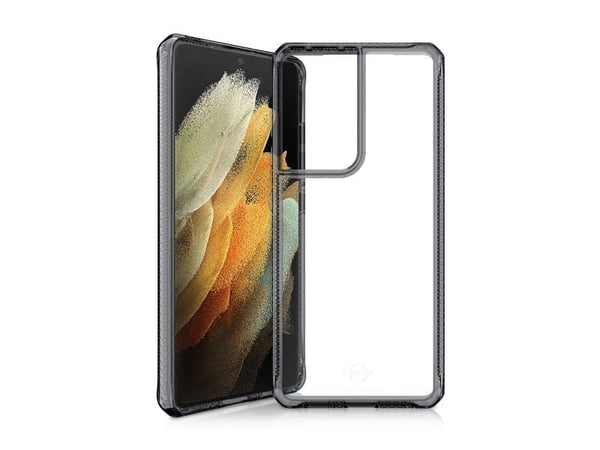 ITSKINS HYBRID CLEAR cover til Samsung Galaxy S21 Ultra 4G / 5G®. Sort og gennemsigtig