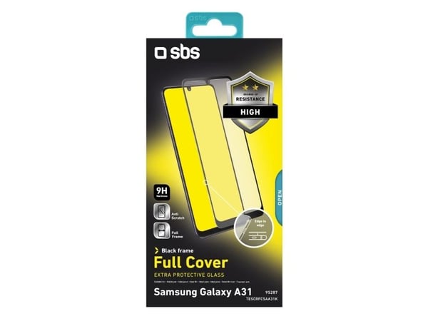 SBS skjermbeskytter i glass heldeksel Samsung Galaxy A31/A32 4G svart, Samsung, Galaxy A31/A32 4G, 1 stk.