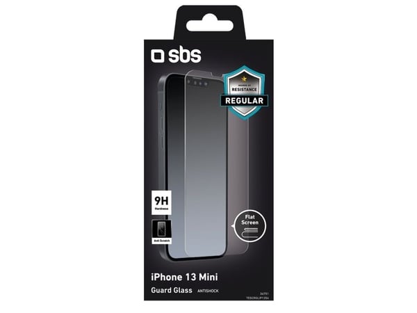 SBS TESCRGLIP1354, Apple, iPhone 13 Mini, Støtbestandig, Slagbestandig, Ripebestandig, Sjokkresistent, Gjennomsiktig, 1 stykker