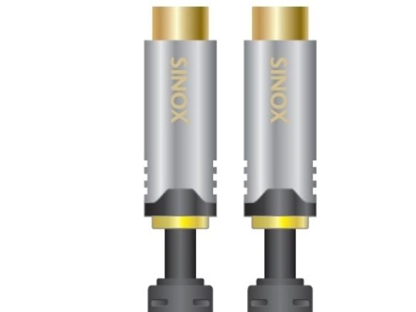 Sinox HD Premium - Antennekabel - 5 m - skjermet - 90°-dreiekontakt