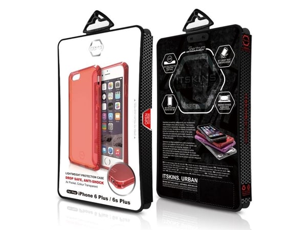 ITSKINS SPECTRUM CLEAR -suojus iPhone 6 Plus / 6s Plus® -puhelimelle. Rød