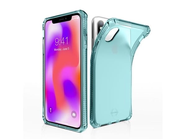 ITSKINS Spectrum Clear - Baksidedeksel for mobiltelefon - Impacthane - lys blå - for Apple iPhone XS Max