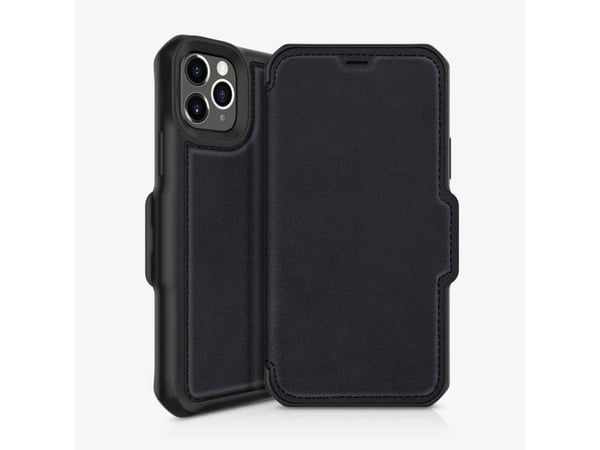ITSKINS HYBRID FOLIO suojakuori iPhone 11 Max / XS Max®:lle. Musta, kierrätettyä nahkaa