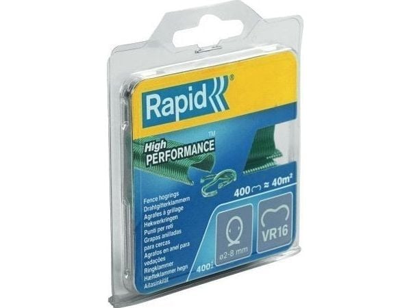 Rapid VR16, Rengas, Terästä, Vihreä, 400 kpl, Rapid FP20, FP216, 8 mm