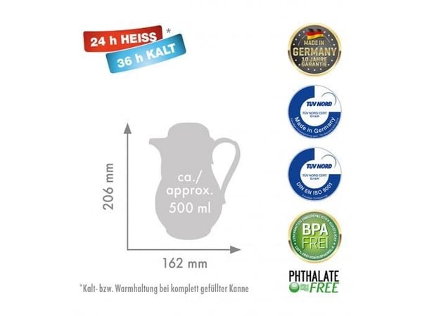 ROTPUNKT 530-01-00-0, 0,5 L, Elfenben, polypropeeni (PP), 24 t, 36 t, 162 mm