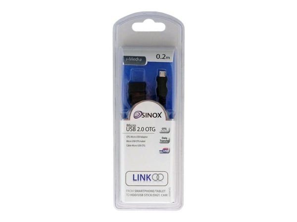 Sinox SXI4950, 0.2 m, Micro-USB B, USB A, USB 2.0, Black