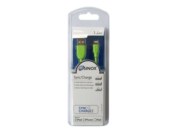 Sinox i-Media - Lightning-kabel - USB hann til Lightning hann - 1 m - grønn