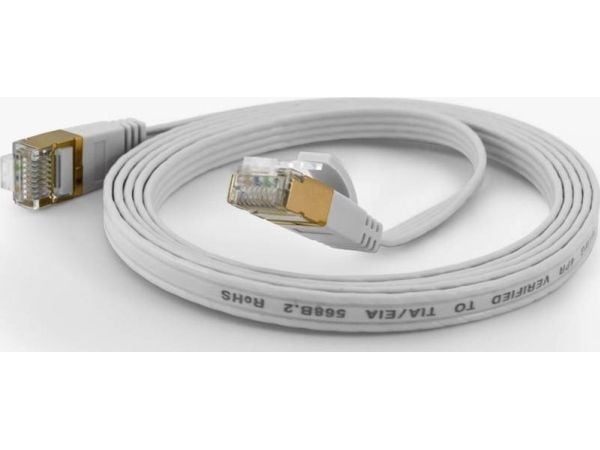 wantec - Koblingskabel - RJ-45 (hann) til RJ-45 (hann) - 15 m - CAT 6a - hvit