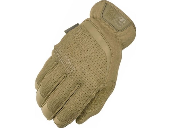 Mechanix Wear handskar FastFit® Coyote storlek M röd resår 0,6 mm syntetläder TrekDry®, touchskärmsteknik