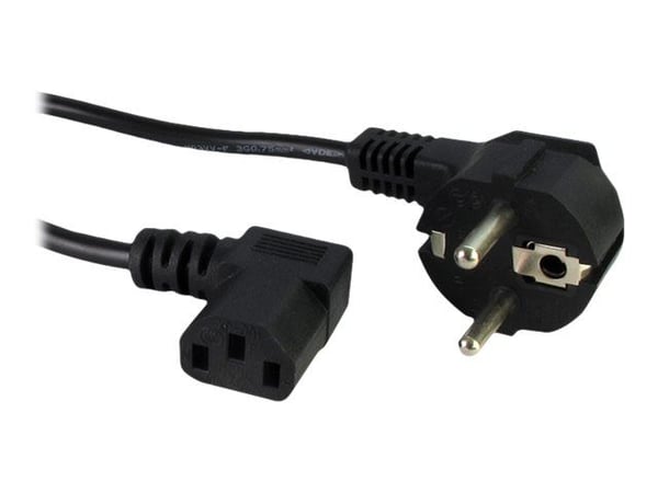 Inter-Tech - Strömkabel - power IEC 60320 C13 högervinklad till power CEE 7/7 (P) högervinklad - 1.5 m - svart