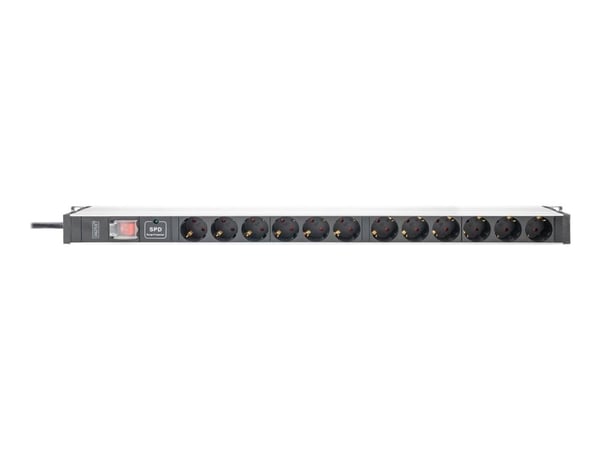 DIGITUS PDU 1HE 12x Schuko 16A lähdöt 230V/16A musta