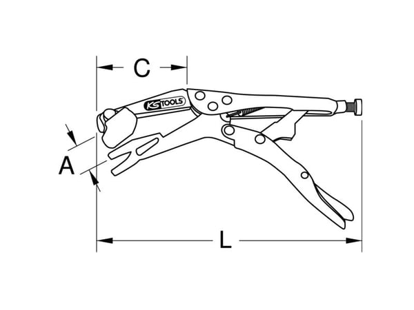 KS Tools 115.1180, Krom-molybden-stål, 240 mm, 500 g