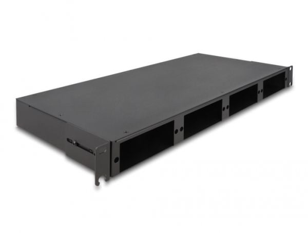 Delock - Fiber optic patch panel (blank) - high density - rackmonterbar - svart - 1U - 19"