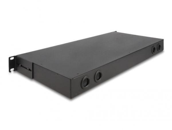 Delock - Fiber optic patch panel (blank) - high density - rackmonterbar - svart - 1U - 19"