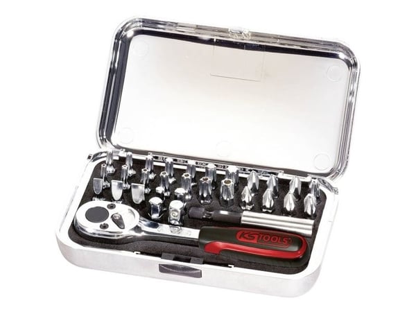 KS Tools 918.4500, 31 stykker, Kromvanadiumstål, DIN 3126, ISO 1173 - C 6,3, 600 g, 25,4 / 4 mm (1 / 4")